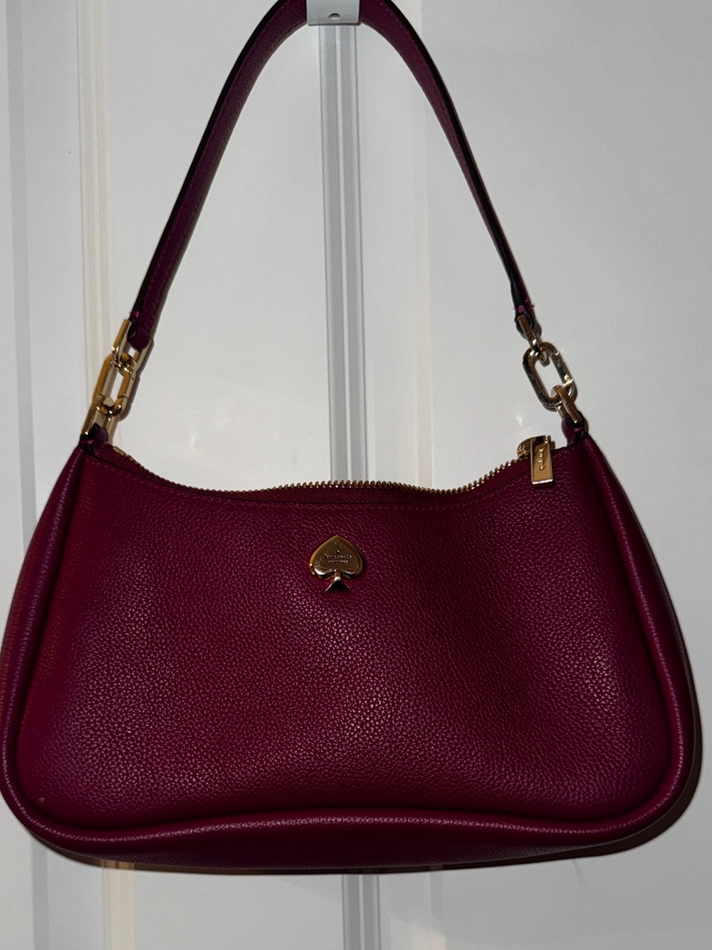 Kate Spade Magenta Pebbled Leather Shoulder Bag